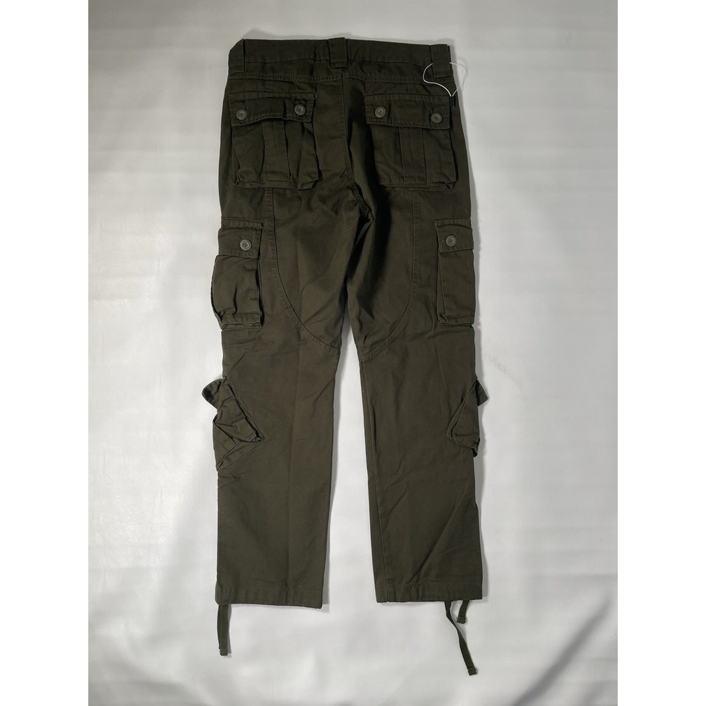 MATCHSTICK Match Men's Cargo Pants Dark Olive Army Green 30x31 8 Pockets - Picture 8 of 15